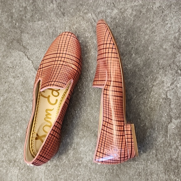 Sam Edelman slip on rain loafer pink red plaid size 7.5 - Picture 5 of 8